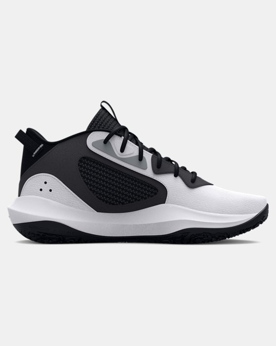 Unisex UA Lockdown 6 Basketball Shoes in White image number 6